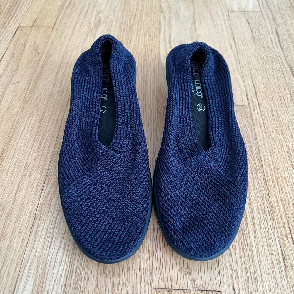 Arcopedico Mailu Blue Comfort Slip On Knit Shoes Women's EU Size 38/US 7